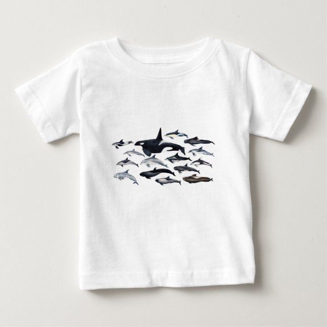 Familia de los delfine: orcas, delfine, marsopas baby t-shirt (Vorderseite)