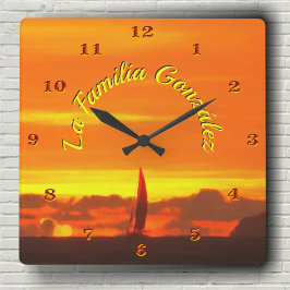 Familia Sailboat Sunset 1300 Quadratische Wanduhr