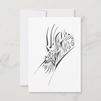 Familiar Black White Abstract Tribal Tattoo Art Dankeskarte