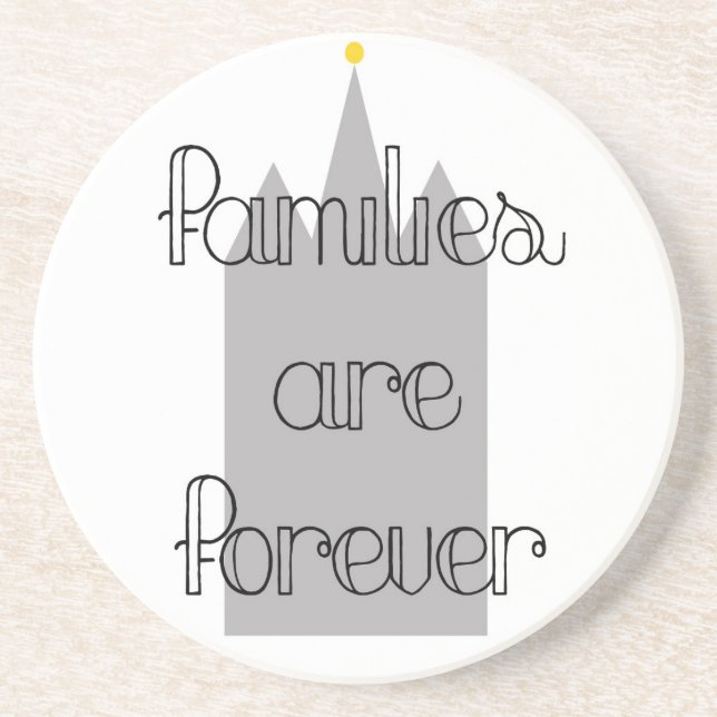 Familiare Forever Mormon Lds Temple Sandstein Untersetzer (Vorne)