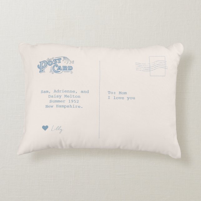 Familiäres Foto Vintag Postkartenkissen Dekokissen (Rückseite)