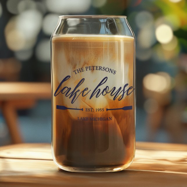 Familiäres Haus Vermietung Nautic Custom Deco Dosenglas (Family Name Lake House Rustic Navy Oar Nautical Year Established Unique Custom Decor)