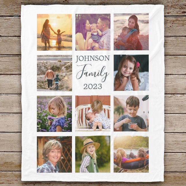 Familie 11 Schwarzes Fleece Collage Blanket (Von Creator hochgeladen)