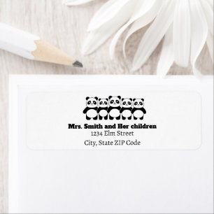 Familie 1 Eltern 4 Kinder Rücksendeadressen-Aufkle