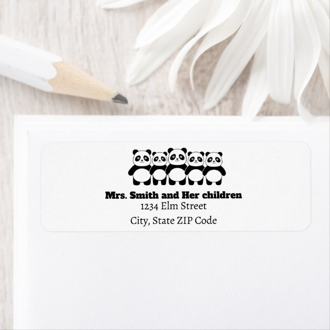 Familie 1 Eltern 4 Kinder Rücksendeadressen-Aufkle (Insitu)