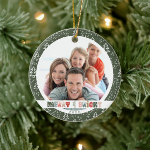 Familie 2022 Weihnachts-Foto Keramik Ornament