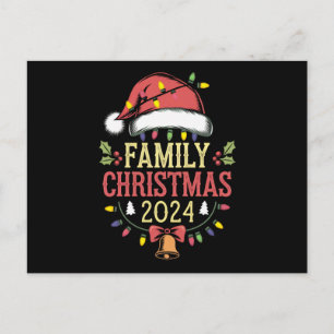 Familie 2024 Weihnachts-Matching Outfits Team Sant Postkarte
