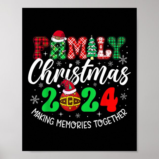 Familie 2024 Weihnachtsmatte Pajamas Santa Poster (Vorne)