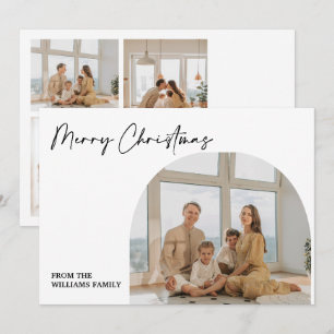 Familie 5 Foto Grid Frohe Weihnachtskarte Feiertagskarte