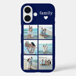 Familie 6 Foto Navy Blau iPhone 16 Hülle