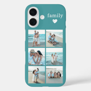 Familie 6 Foto Türkis iPhone 16 Hülle