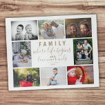 Familie 8 Foto Collage Sprichwort Trendskript Puzzle<br><div class="desc">Familie 8 Foto Collage Sprichwort Trendy Script Puzzle. Das Design hat 8 Foto mit einem Sprichwort in goldener Farbe. Fügen Sie Ihre Fotos hinzu und ändern Sie die Jahreszahl. Sie können das Sprichwort anpassen,  wenn Sie gewollt haben.</div>