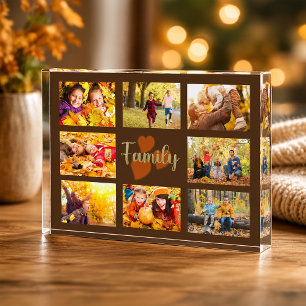 Familie 8 Foto Herbst Herbst Braun Gold Herzen