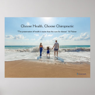 Familie am Strand Chiropraktisches Plakat