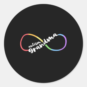 Familie Autismus Bewusstsein Oma Rainbow Infinity Runder Aufkleber