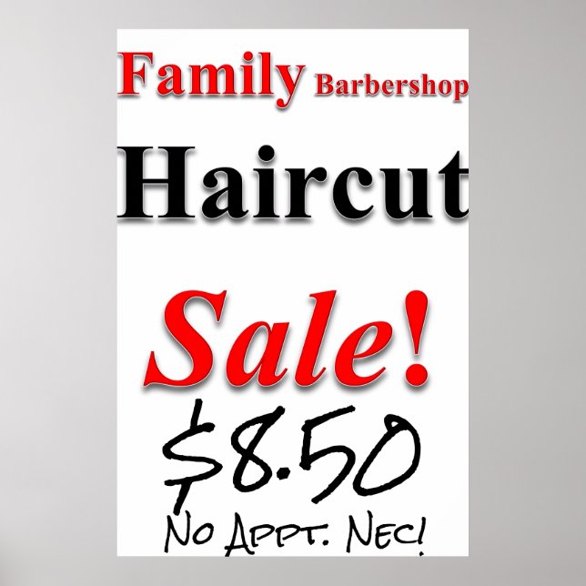 Familie Barbershop Haircut Verkauf Schönheit Salon Poster (Vorne)