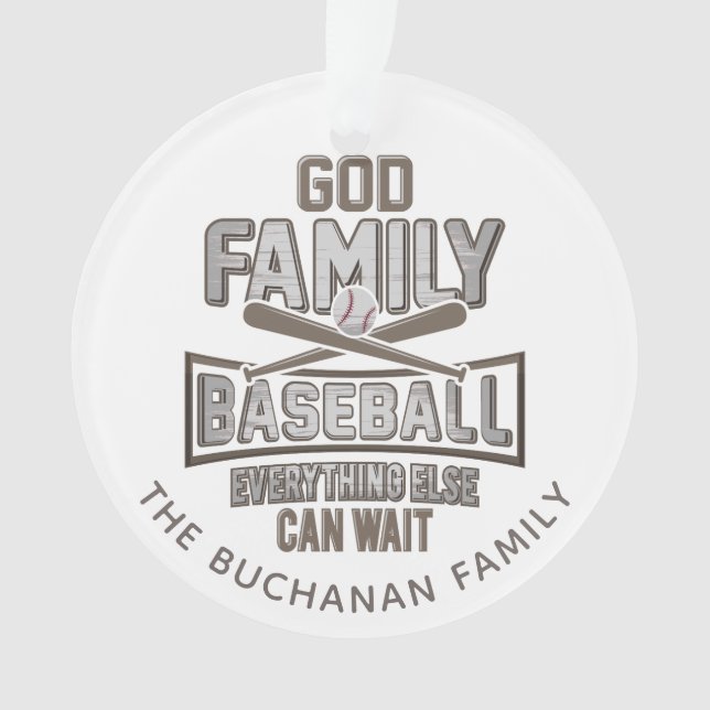 Familie Baseball Weihnachten Ornament (Vorderseite)