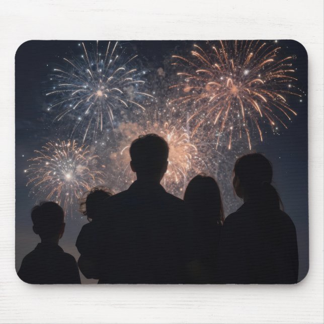 Familie beim Feuerwerk Mousepad (Vorne)