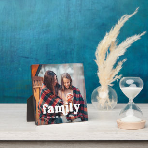 Familie   Boho-Textüberlagerung mit Ihrem Foto Fotoplatte
