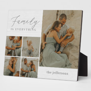 Familie Collage Rustic Modernes Foto Desktop Plaqu Fotoplatte