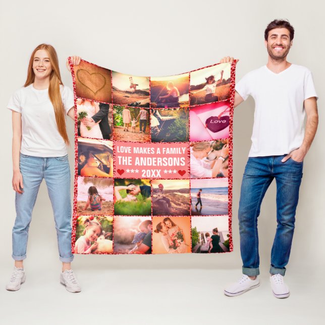 Familie CUustom, verpackt in Liebe Fleecedecke (Beispiel)