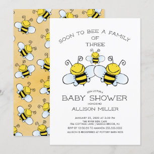 Familie der 3 BienenBaby-Dusche Einladung