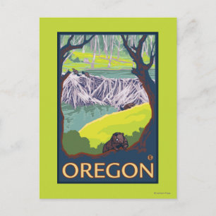 Familie der Biber Postkarte