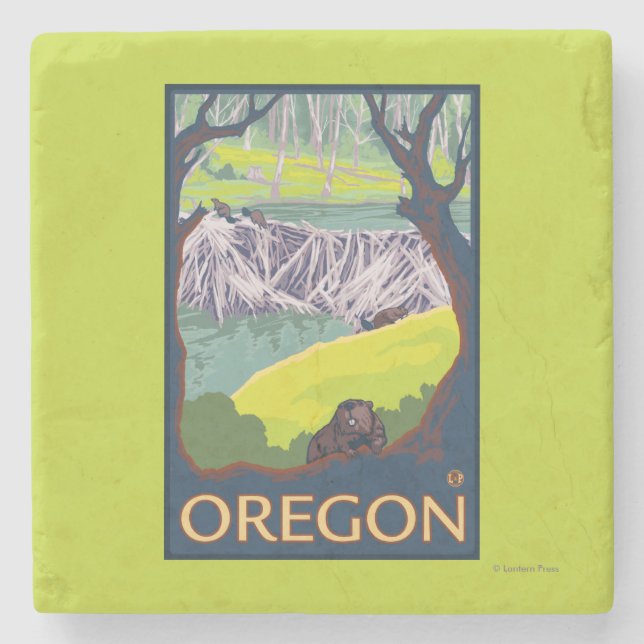 Familie der Biber Steinuntersetzer (Vorderseite)