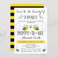 Familie der drei Bienenschaum-Dusche Einladung