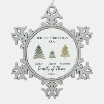 Familie der drei Säuglinge Erste Weihnacht Persona