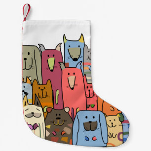 Familie der Hunde, nahtlos, Vintage Erkrankung Kleiner Weihnachtsstrumpf