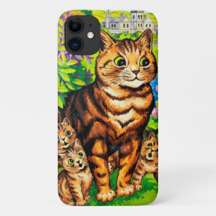 Familie der Katzen in einem Garten, Louis Wain Case-Mate iPhone Hülle