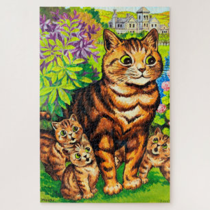 Familie der Katzen in einem Garten, Louis Wain Puzzle