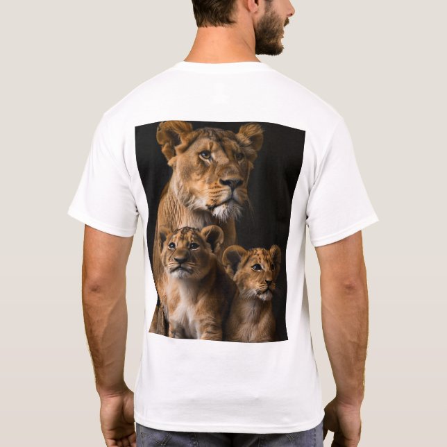 Familie der Löwen - Löwen und Weibliche Lioness T- T-Shirt (Rückseite)