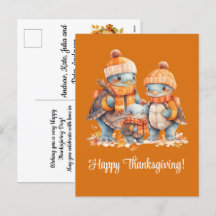 Familie der Schildkröten glückliches Thanksgiving