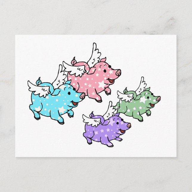 Familie der Schweine Postkarte (Vorderseite)