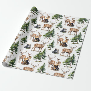 Familie der Waldtiere, die durch den Wald fressen Geschenkpapier