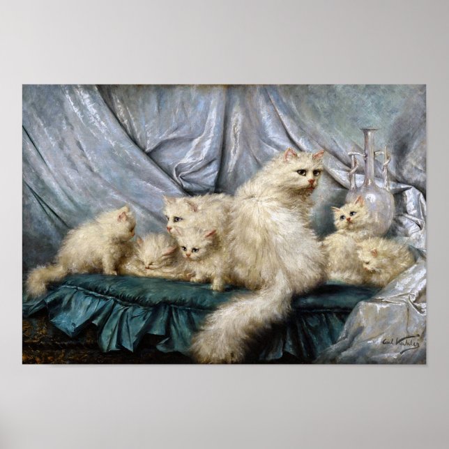 Familie der weißen Katze, Carl Kahler Poster (Vorne)