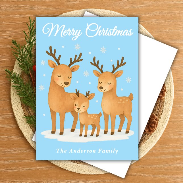 Familie der Whimsikrinder im Schnee Feiertagskarte (Von Creator hochgeladen)