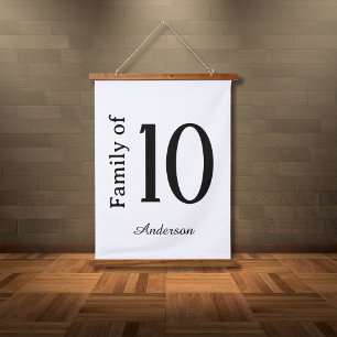 Familie des Personalisierten Nachnamens "Number" Wandteppich Mit Holzrahmen