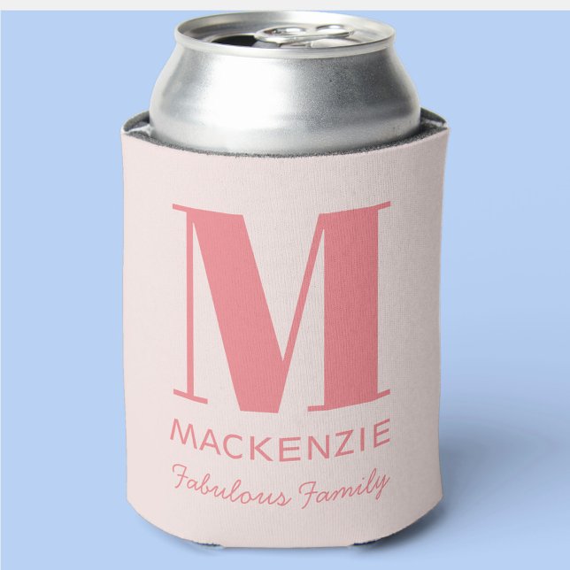 Familie des rosa Monogrammnamen der Braut Dosenkühler (Fabulous Family personalized family member monogram initial blush pink can cooler)