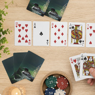Familie des Sterntauchers am See - Wildnis Natur G Spielkarten