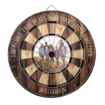 Familie, die Personalisiertes rustikales Holz-Foto