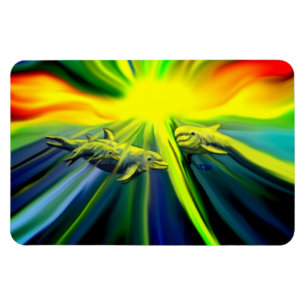 Familie Dolphin im Sonnenschein Magnet