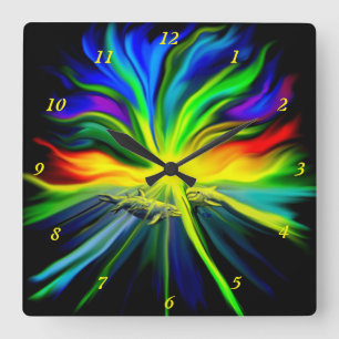 Familie Dolphin im Sonnenschein Quadratische Wanduhr