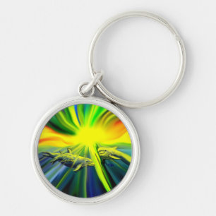 Familie Dolphin im Sonnenschein Schlüsselanhänger