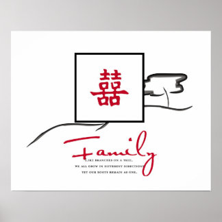 Familie - doppeltes Glückspilster Poster