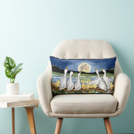 Familie Duckling und Moon Designer Kissen