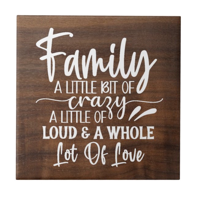 Familie ein wenig verrückte Keramik Tile Fliese (Vorderseite)