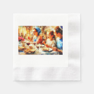 Familie feiert Pessach, Serviette